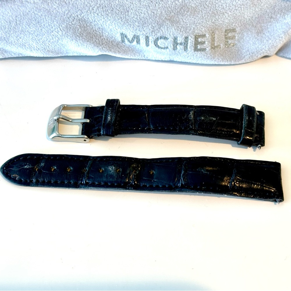 Michele 16 mm watch band black alligator